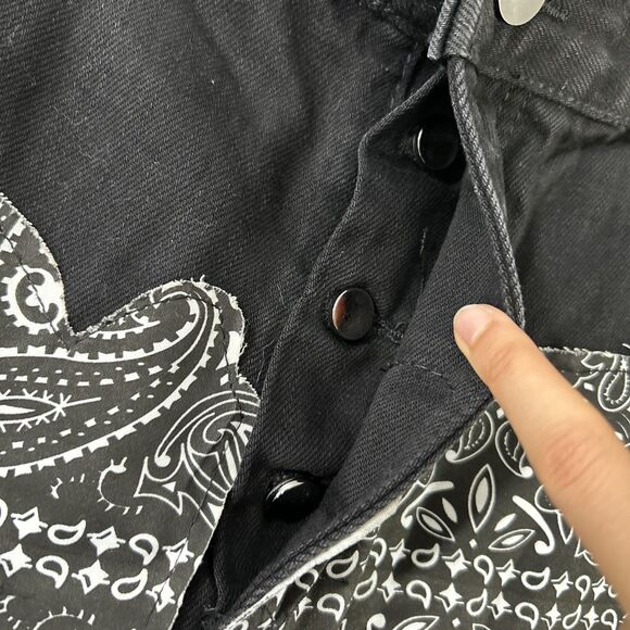 MNML Jeans Men 40 Black Skeleton Bones Embroidered Streetwear Gothic Y2K - Picture 4 of 8